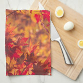 Autumn Leaves Fall Color Nature Kitchen Towel キッチンタオル (四つ折り)