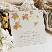 Autumn Leaves Fall Rehearsal Dinner 招待状