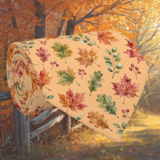 Autumn Leaves Faux Silk | ボタニカル秋の庭園 ネクタイ