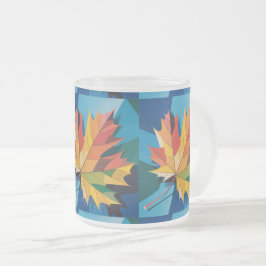 Autumn Leaves Frosted Glass Mug フロストグラスマグカップ