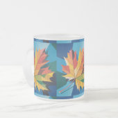 Autumn Leaves Frosted Glass Mug フロストグラスマグカップ (正面左)