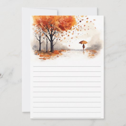 Autumn Leaves Hardcover Notebook | Fall Forest Jou 招待状 (正面)