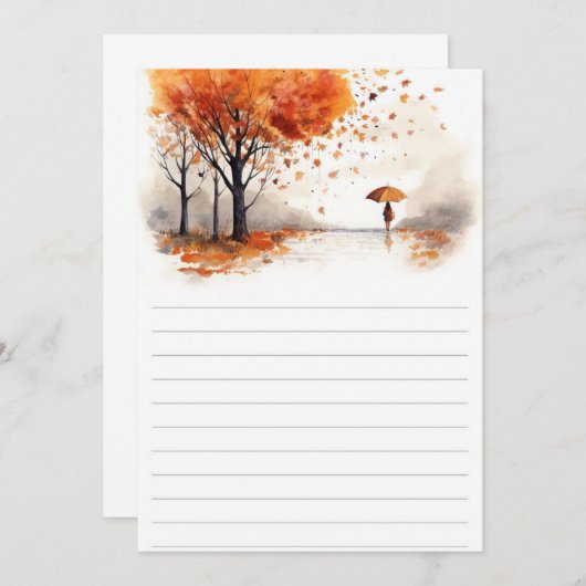 Autumn Leaves Hardcover Notebook | Fall Forest Jou 招待状 (正面/裏面)