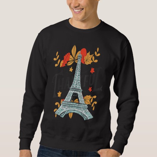 Autumn Leaves in Paris Eiffel Tower Fall Vibes in スウェットシャツ (正面)
