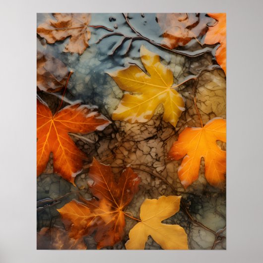 Autumn Leaves in Rain Poster ポスター (正面)