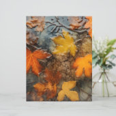 Autumn Leaves in Rain Scrapbook Paper (スタンド正面)