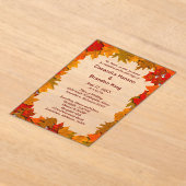 Autumn Leaves of Yellow and Orange Wedding Invite アクリル招待状 (レイダウン)