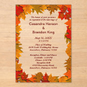 Autumn Leaves of Yellow and Orange Wedding Invite アクリル招待状 (正面)