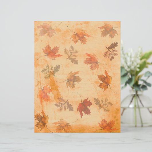 Autumn Leaves on Grunge Background Scrapbook Paper (スタンド正面)
