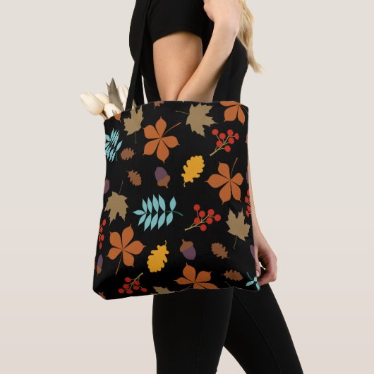 Autumn Leaves Pattern トートバッグ (クローズアップ)