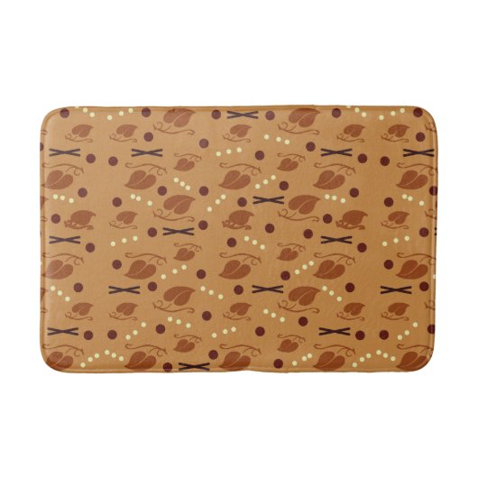 Autumn Leaves Pattern Burnt Orange バスマット (正面)