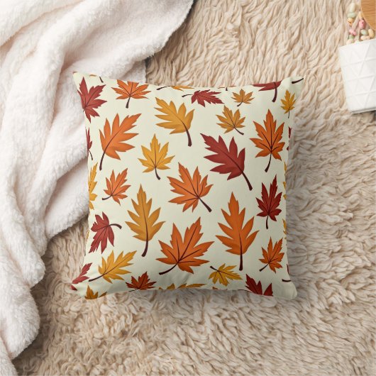 Autumn Leaves Pattern – Cozy Fall Foliage Design クッション (ブランケット)