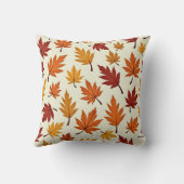 Autumn Leaves Pattern – Cozy Fall Foliage Design クッション (裏面)