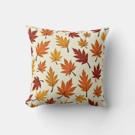 Autumn Leaves Pattern – Cozy Fall Foliage Design クッション