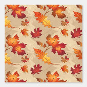 Autumn Leaves Pattern Peel and Stick Removable 壁紙 (正面)