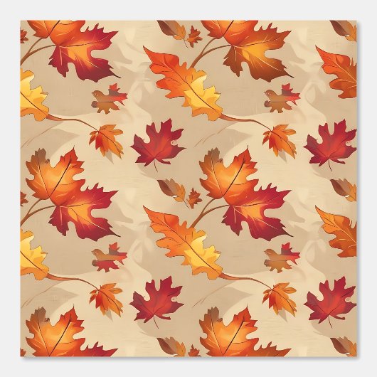 Autumn Leaves Pattern Peel and Stick Removable 壁紙 (正面)