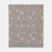 Autumn Leaves Pattern Taupe フリースブランケット (正面)