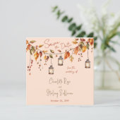 Autumn Leaves Rustic Watercolor Elegant Wedding 招待状 (スタンド正面)