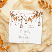 Autumn Leaves Rustic Watercolor Elegant Wedding 招待状