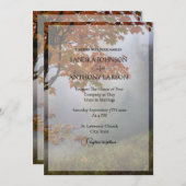 Autumn Leaves Rustic Wedding 招待状 (正面/裏面)