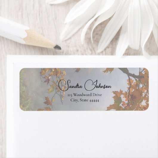 Autumn Leaves Rustic Wedding  Label ラベル (インサイチュ)