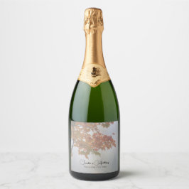 Autumn Leaves Rustic Wedding  Sparkling Wine Label スパークリングワインラベル