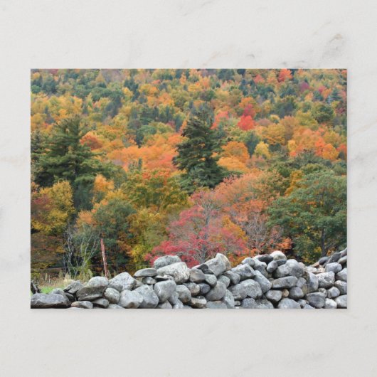 Autumn Leaves Stone Wall Personalized ポストカード (正面)