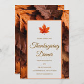 Autumn Leaves Thanksgiving Dinner Invitation 招待状 (正面/裏面)