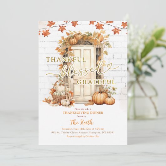 Autumn Leaves Thanksgiving Party 招待状 (スタンド正面)
