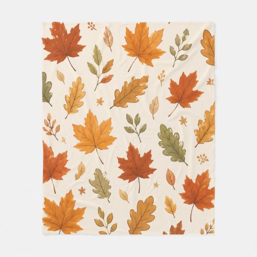 Autumn Leaves Throw Blanket  フリースブランケット (正面)