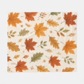Autumn Leaves Throw Blanket  フリースブランケット (正面(横))