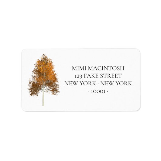 Autumn Leaves Tree Address Labels ラベル (正面)