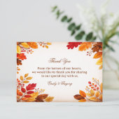 Autumn Leaves Warm Botanical サンキューカード (スタンド正面)