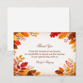 Autumn Leaves Warm Botanical サンキューカード (正面/裏面)