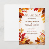 Autumn Leaves Warm Botanical セーブザデート (正面/裏面)