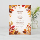 Autumn Leaves Warm Botanical 招待状 (スタンド正面)