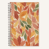 Autumn Leaves Watercolor Pattern ノートブック (正面)