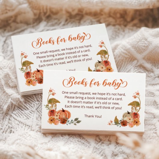 Autumn Little Pumpkin Books for Baby エンクロージャーカード