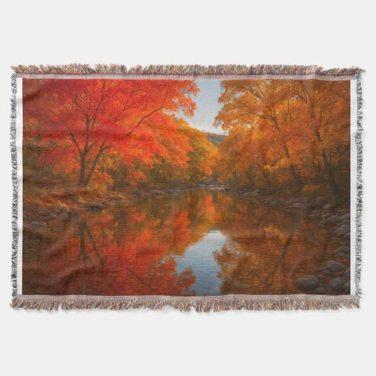 Autumn Lost Maples Throw Blanket - Fall Foliage  スローブランケット (正面)