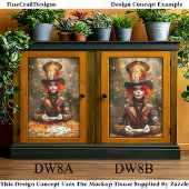 Autumn Mad Hatter Playing Cards DW8B Decoupage 薄葉紙