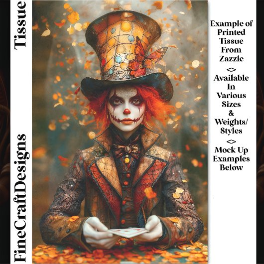 Autumn Mad Hatter Playing Cards DW8B Decoupage 薄葉紙