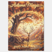 Autumn Magic Forest Deer Personalized Magnet マグネット (正面)