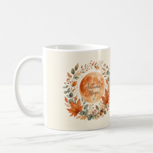 Autumn Magic Moon Botanical Coffee Mug コーヒーマグカップ (左)