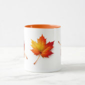 Autumn Maple Leaf Artistic Coffee Mug with Orange  マグカップ (中央)