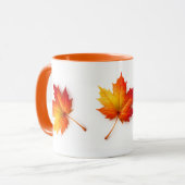 Autumn Maple Leaf Artistic Coffee Mug with Orange  マグカップ (正面左)