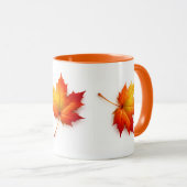 Autumn Maple Leaf Artistic Coffee Mug with Orange  マグカップ (正面右)