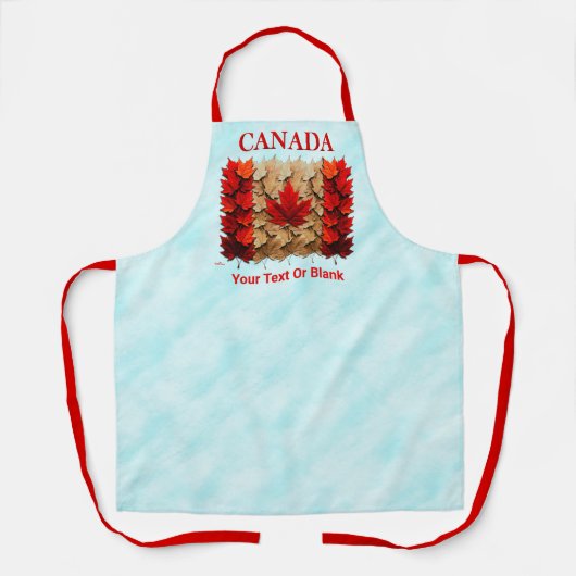 Autumn Maple Leaf Canadian Flag エプロン (正面)