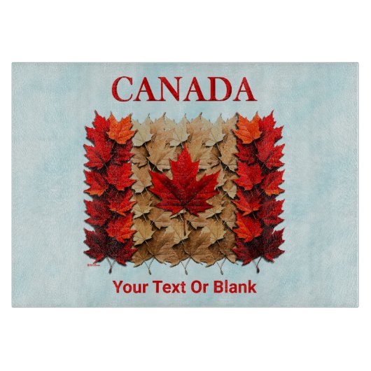 Autumn Maple Leaf Canadian Flag カッティングボード (正面)