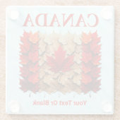 Autumn Maple Leaf Canadian Flag ガラスコースター (裏面)