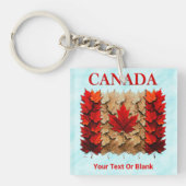 Autumn Maple Leaf Canadian Flag キーホルダー (正面)